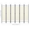 6-Panel Room Divider Cream White 94.5"x70.9"