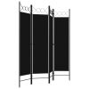 4-Panel Room Divider Black 63"x70.9"