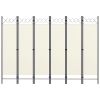 6-Panel Room Divider Cream White 94.5"x70.9"